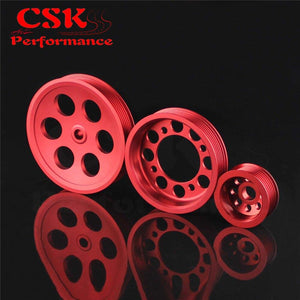 Planet Gates High Performance Light-weight Crank Pulley Fits For Toyota JZA80 V6 3.0 Blue/Red