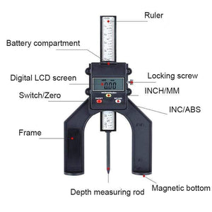 High-precision Digital Depth Gauge Hole Depth Caliper Measurement For DIY woodworking Tool 0-80mm D27