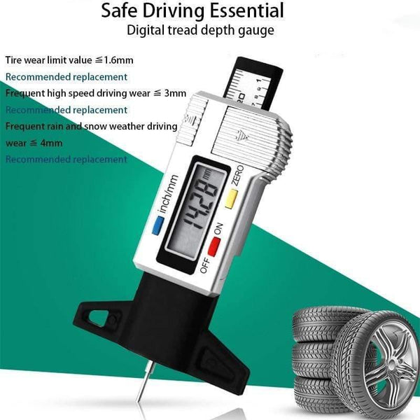 High-Precision Digital Tread Depth Gauge Tire Pressure Wear Detection Meter Measurer For Cars Trucks Tools Electronic Caliper