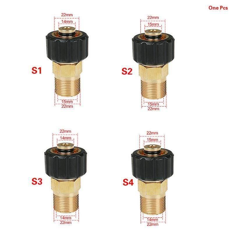 High Pressure Washer Adapter Foam Lance Adapter M22 * 14mm M22* 15mm Male Thread Garden Hose Pressure Washer Accessories