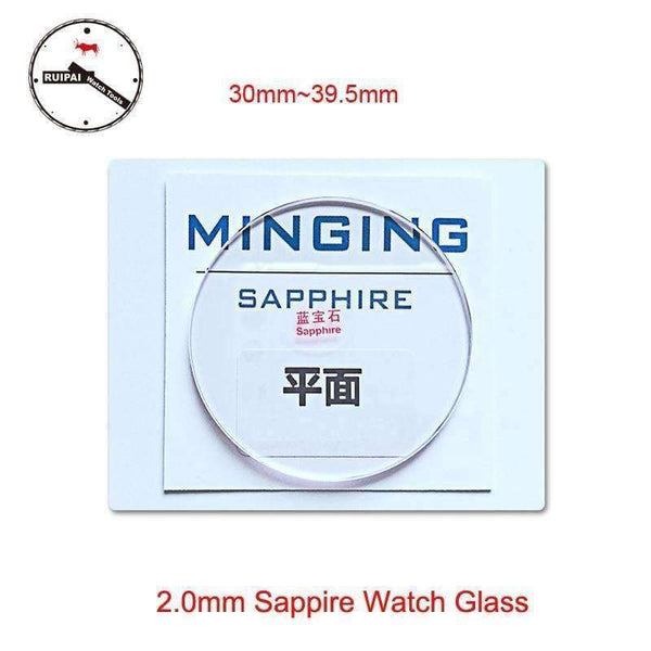 Planet Gates High Quality 2.0mm Thick Sapphire Watch Glass 30mm~39.5mm Watch Tool Replacement Sapphire Watch glass