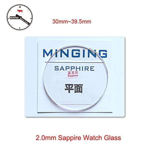 Planet Gates High Quality 2.0mm Thick Sapphire Watch Glass 30mm~39.5mm Watch Tool Replacement Sapphire Watch glass