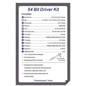 Planet Gates High Quality 54 Bit Driver Kit 57 In 1 Precision torx Screwdriver Set Repair Tool Hand Tools for Phone 4s/5s iPad Pc