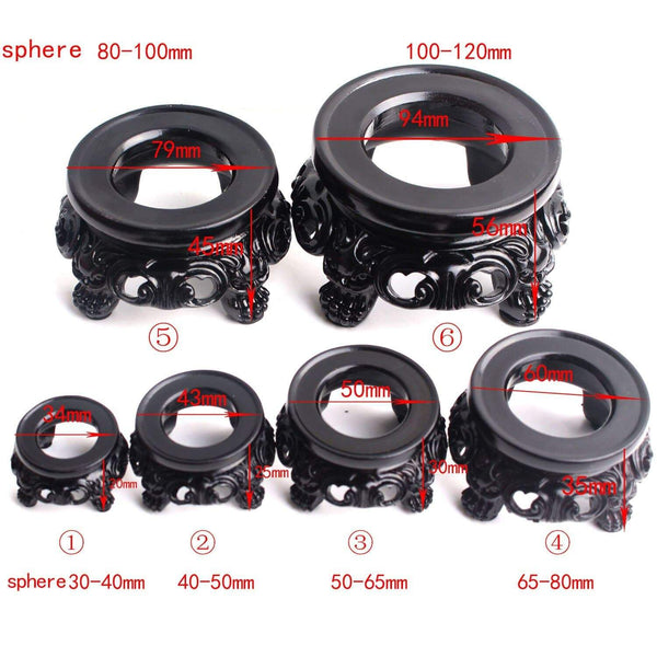Planet Gates High Quality Black Resin Pedestal Crystal Sphere Base Support Caved Foundation Ball Holding
