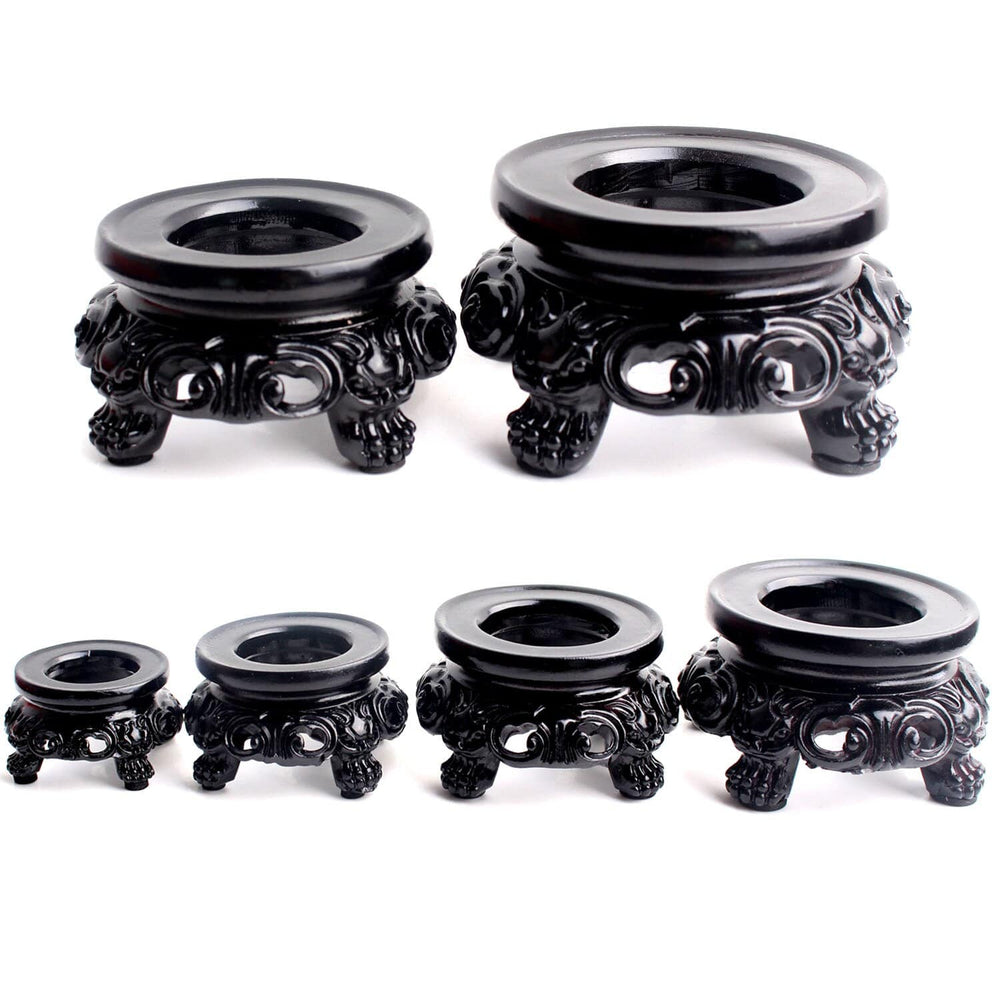 Planet Gates High Quality Black Resin Pedestal Crystal Sphere Base Support Caved Foundation Ball Holding