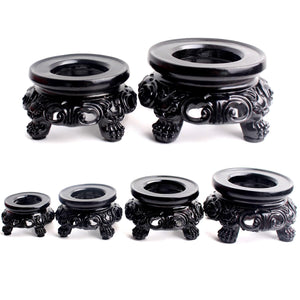 Planet Gates High Quality Black Resin Pedestal Crystal Sphere Base Support Caved Foundation Ball Holding