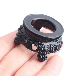 Planet Gates High Quality Black Resin Pedestal Crystal Sphere Base Support Caved Foundation Ball Holding
