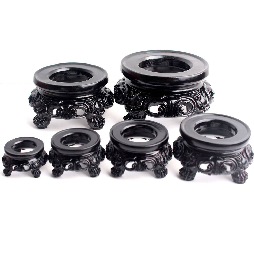 Planet Gates High Quality Black Resin Pedestal Crystal Sphere Base Support Caved Foundation Ball Holding