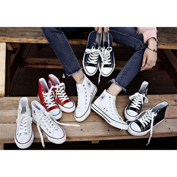 Planet Gates High Quality Classic Women Canvas Shoes 2018 new autumn High Top Flats Women Vulcanized Shoes Factory Outlet Female Casual Shoes