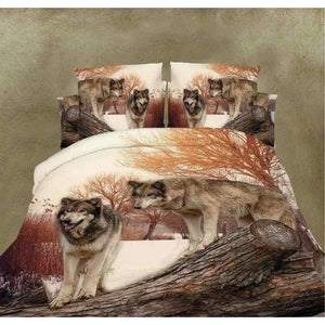 Planet Gates High quality luxury 3d Tiger wolf bedding set western style Home textiles bed linen quilt cover pillowcase bedspread