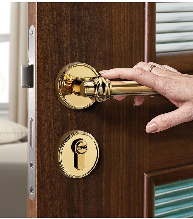 High Quality Modern Gold Interior Door Handle Door Lock Door Hardware