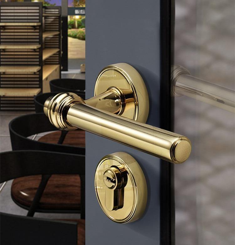 High Quality Modern Gold Interior Door Handle Door Lock Door Hardware