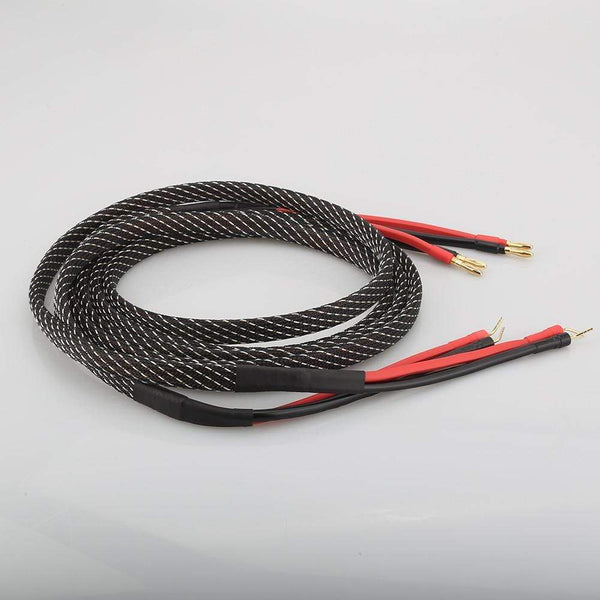 Planet Gates High Quality Pair Pure copper loudspeaker cable HIFI Banana plug to pin plug speaker cable Center Audio Speaker cable