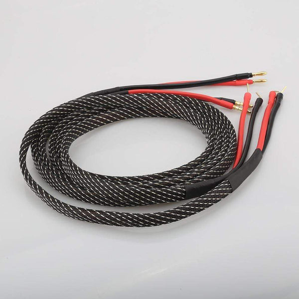 Planet Gates High Quality Pair Pure copper loudspeaker cable HIFI Banana plug to pin plug speaker cable Center Audio Speaker cable