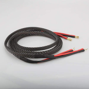 Planet Gates High Quality Pair Pure copper loudspeaker cable HIFI Banana plug to pin plug speaker cable Center Audio Speaker cable