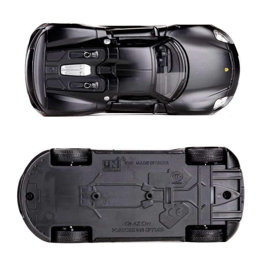 Planet Gates 1 matte black High Simulation 1:36 RMZ City Porsch 918 Spyder Alloy Diecasts Model Car Toy Pull Back Metal Sports Car Vehicle For Kid Toy Gift