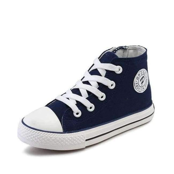 Planet Gates High Top Blue / 9 Classic Children Canvas Shoes Girls Boys Kids Sneakers 2018 Fashion Casual Baby Running Shoes Solid Color Child Sport Shoes