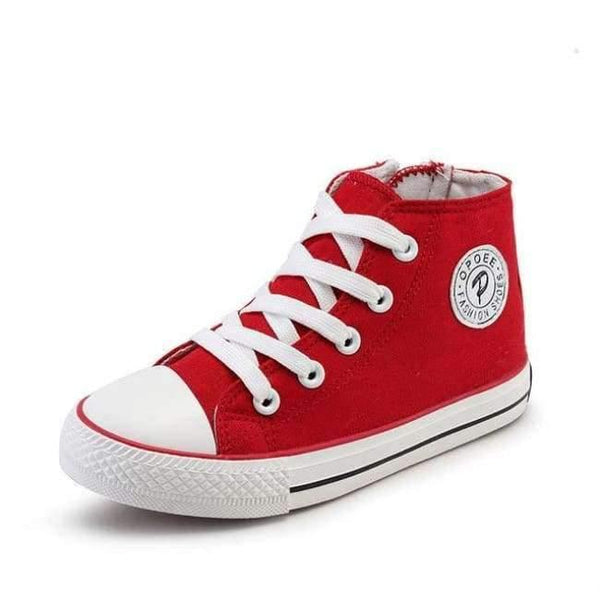 Planet Gates High Top Red / 6 Classic Children Canvas Shoes Girls Boys Kids Sneakers 2018 Fashion Casual Baby Running Shoes Solid Color Child Sport Shoes