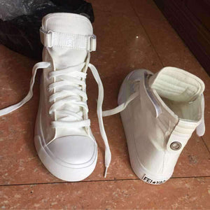 Planet Gates High Top Sneakers Women Vulcanize Shoes Basket Femme White Canvas Shoes Woman Lace Up Trainers Women Tenis Feminino Casual