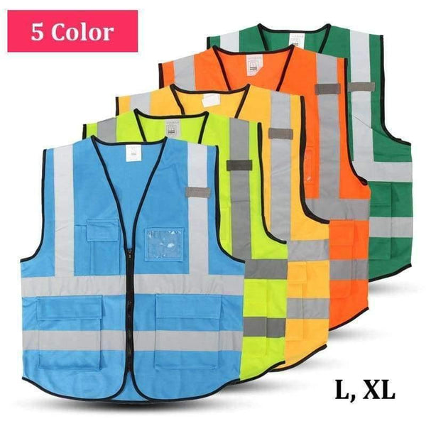 Planet Gates High Visibility Clothing Clothing Safety Reflective Vest L,XL,5 Color Night Work Security Traffic Cycling