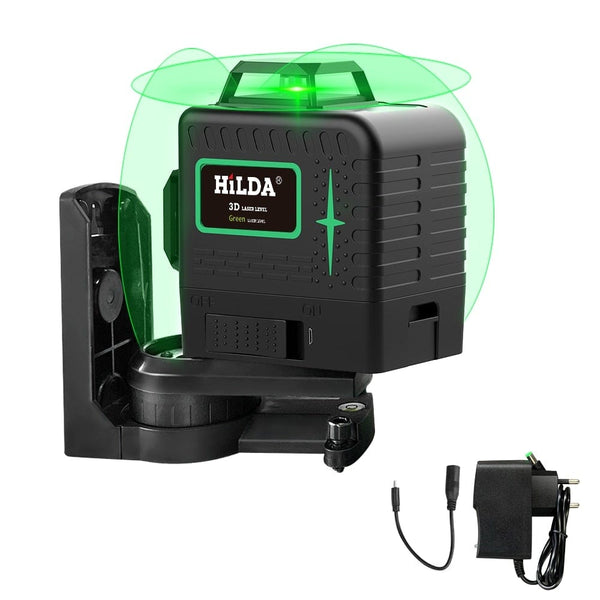 Planet Gates HILDA Laser Level 12 Lines 3D Level Self-Leveling 360 Horizontal And Vertical Cross Super Powerful Green Laser Level