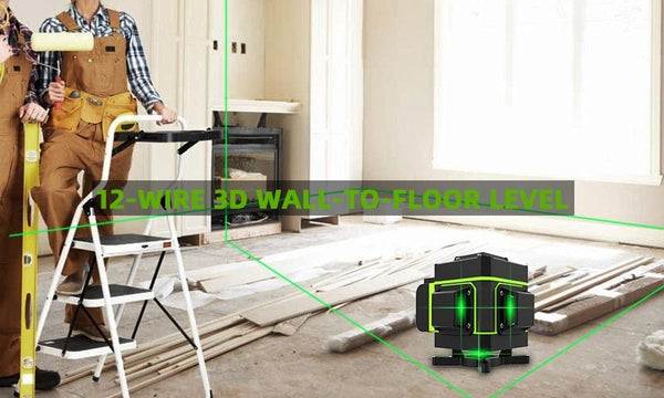 Planet Gates HILDA Laser Level 12 Lines 3D Level Self-Leveling 360 Horizontal And Vertical Cross Super Powerful Green Laser Level