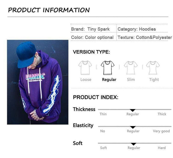 Planet Gates Hip Hop Men Hoodie Sweatshirt Cool Lightning 3D Print Harajuku Hoodie Streetwear Casual Black