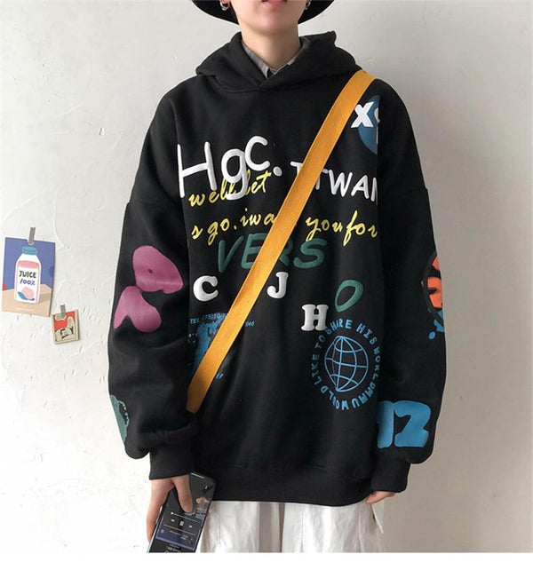 Planet Gates Hip Hop Streetwear Men's sweatshirt Casual Loose Oversize Hoodies Men Fashion Personality Printed Hoodie