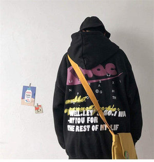 Planet Gates Hip Hop Streetwear Men's sweatshirt Casual Loose Oversize Hoodies Men Fashion Personality Printed Hoodie