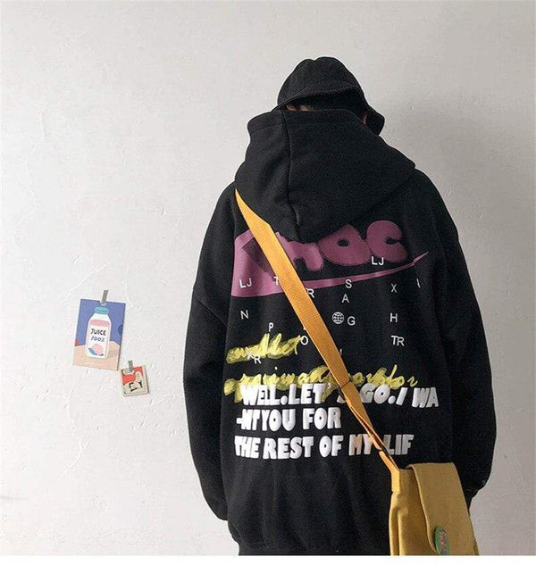 Planet Gates Hip Hop Streetwear Men's sweatshirt Casual Loose Oversize Hoodies Men Fashion Personality Printed Hoodie