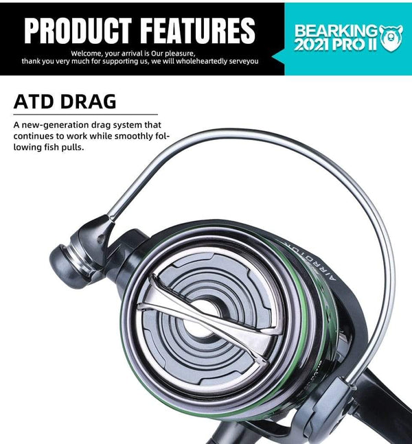 Planet Gates HJ series 7BB Stainless steel bearing 6.2:1 Fishing Reel  Drag System 17lbs Max Power Spinning Wheel Fishing Coil