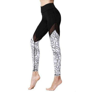 Planet Gates HK219 / L Fitness Women Print Yoga Pants Elastic Waist Soft Mesh Running Workout Quick Dry Breathable Outdoor Sport Leggings