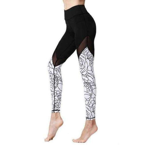 Planet Gates HK219 / L Fitness Women Print Yoga Pants Elastic Waist Soft Mesh Running Workout Quick Dry Breathable Outdoor Sport Leggings