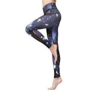 Planet Gates HK221 / L Fitness Women Print Yoga Pants Elastic Waist Soft Mesh Running Workout Quick Dry Breathable Outdoor Sport Leggings