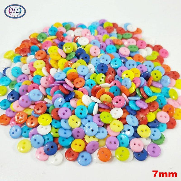 Planet Gates HL 100/300/600PCS Mix Color 7MM Nylon Buttons 2 Holes DIY Scrapbooking Kid's Garment Dolls Sewing Accessories