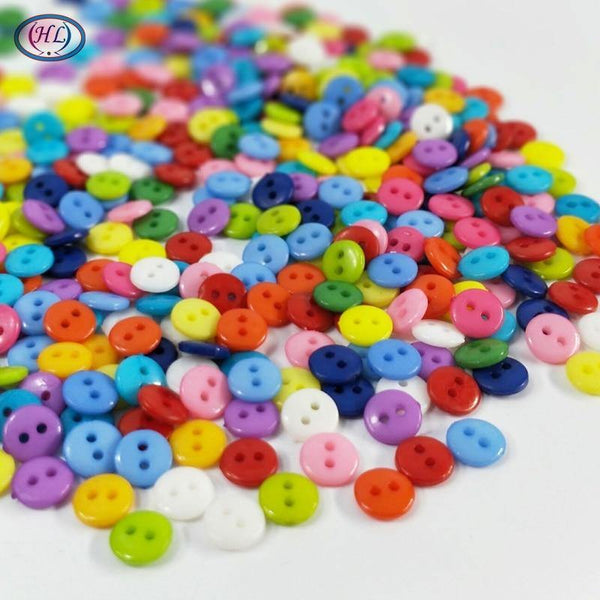 Planet Gates HL 100/300/600PCS Mix Color 7MM Nylon Buttons 2 Holes DIY Scrapbooking Kid's Garment Dolls Sewing Accessories