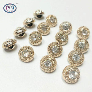 Planet Gates HL 30/50PCS/150PCS 11MM New Plating Buttons With Rhinestones Shank DIY Apparel Sewing Accessories Shirt