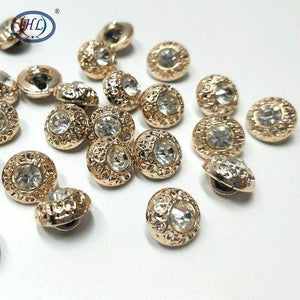 Planet Gates HL 30/50PCS/150PCS 11MM New Plating Buttons With Rhinestones Shank DIY Apparel Sewing Accessories Shirt