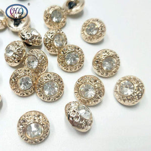 Planet Gates HL 30/50PCS/150PCS 11MM New Plating Buttons With Rhinestones Shank DIY Apparel Sewing Accessories Shirt