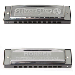 Planet Gates Hohner Harmonica Silver Star 10 Holes Gaita Diatonic key C Blues Jazz band mouth organ Instrumentos musicais harp
