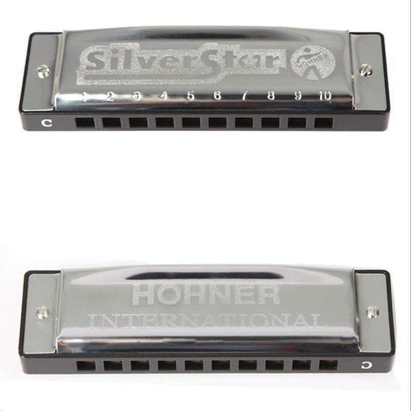 Planet Gates Hohner Harmonica Silver Star 10 Holes Gaita Diatonic key C Blues Jazz band mouth organ Instrumentos musicais harp