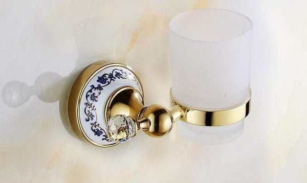 Planet Gates HOLDER Bathroom Hardware Set Antique Gold&Crystal Bathroom Accessories Sets Bathroom Products FE1