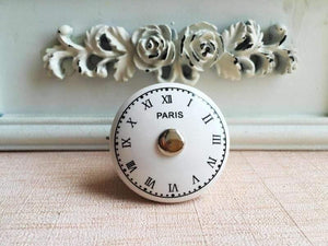 Hole Ceramic Handle Digital Clock French European Pattern Retro Furniture Drawer Chest Of Drawers