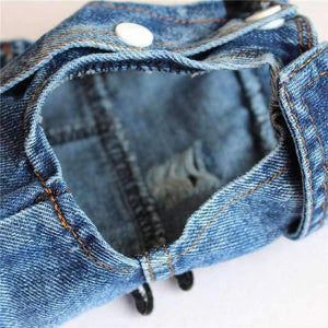 Planet Gates hole design / L Embroidered Pet Clothes Hole Cowboy Jean Clothes for Small Dogs Autumn Chihuahua Dog Jacket Factory Direct Sale Dog Vests