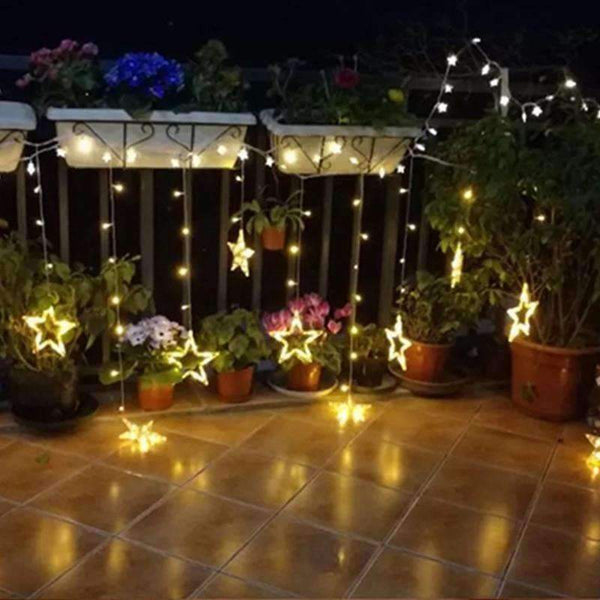 Planet Gates Vánoční osvětlení LED víla hvězda závěs řetězec luminarias girlanda dekorace vánoční svatba pentagram řetězec světlo