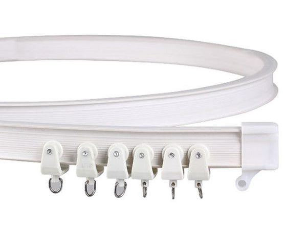 Home decoration nano silent curtain track soft curved rail balcony bay window double track curved track bead curtain track