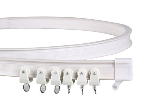 Home decoration nano silent curtain track soft curved rail balcony bay window double track curved track bead curtain track