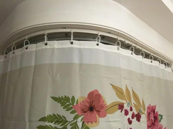 Home decoration nano silent curtain track soft curved rail balcony bay window double track curved track bead curtain track