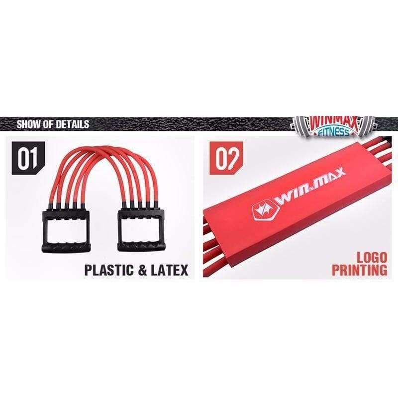 Planet Gates Home Gym Fitness Equipment 5 Removable Latex Tube Multi-function Chest  Expander Hand Gripper Exercise Resistance Bands