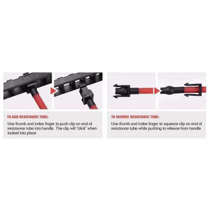 Planet Gates Home Gym Fitness Equipment 5 Removable Latex Tube Multi-function Chest  Expander Hand Gripper Exercise Resistance Bands